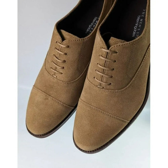 The Men's Store Men's Lace Up Cap Toe Dress Shoes Tan Suede Size 10 (MSRP $195) - Picture 4 of 7